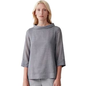 COS grey wool funnel neck top